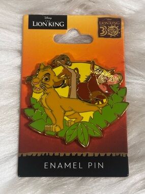 Lion King 30th Anniversary Simba Timon Pumbaa Disney Pin